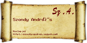 Szondy András névjegykártya