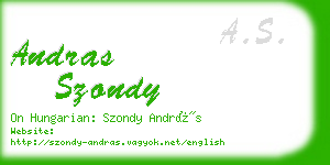 andras szondy business card